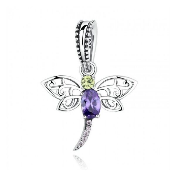 Talisman din argint patinat Dragonfly