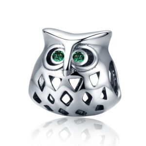 Talisman din argint patinat Funny Owl